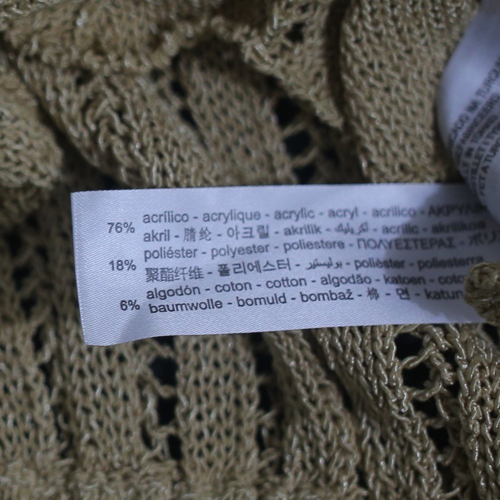 NWT Ruffled Open Knit Golden Sweater. - Picture 8 of 9